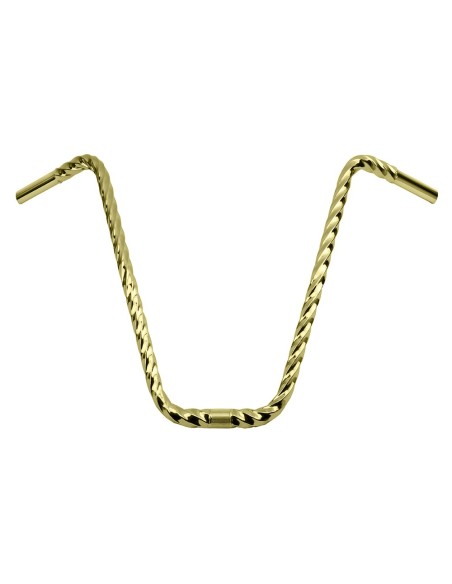 Dyno Style Hexagon Twisted Handlebar 16 25.4mm Gold.